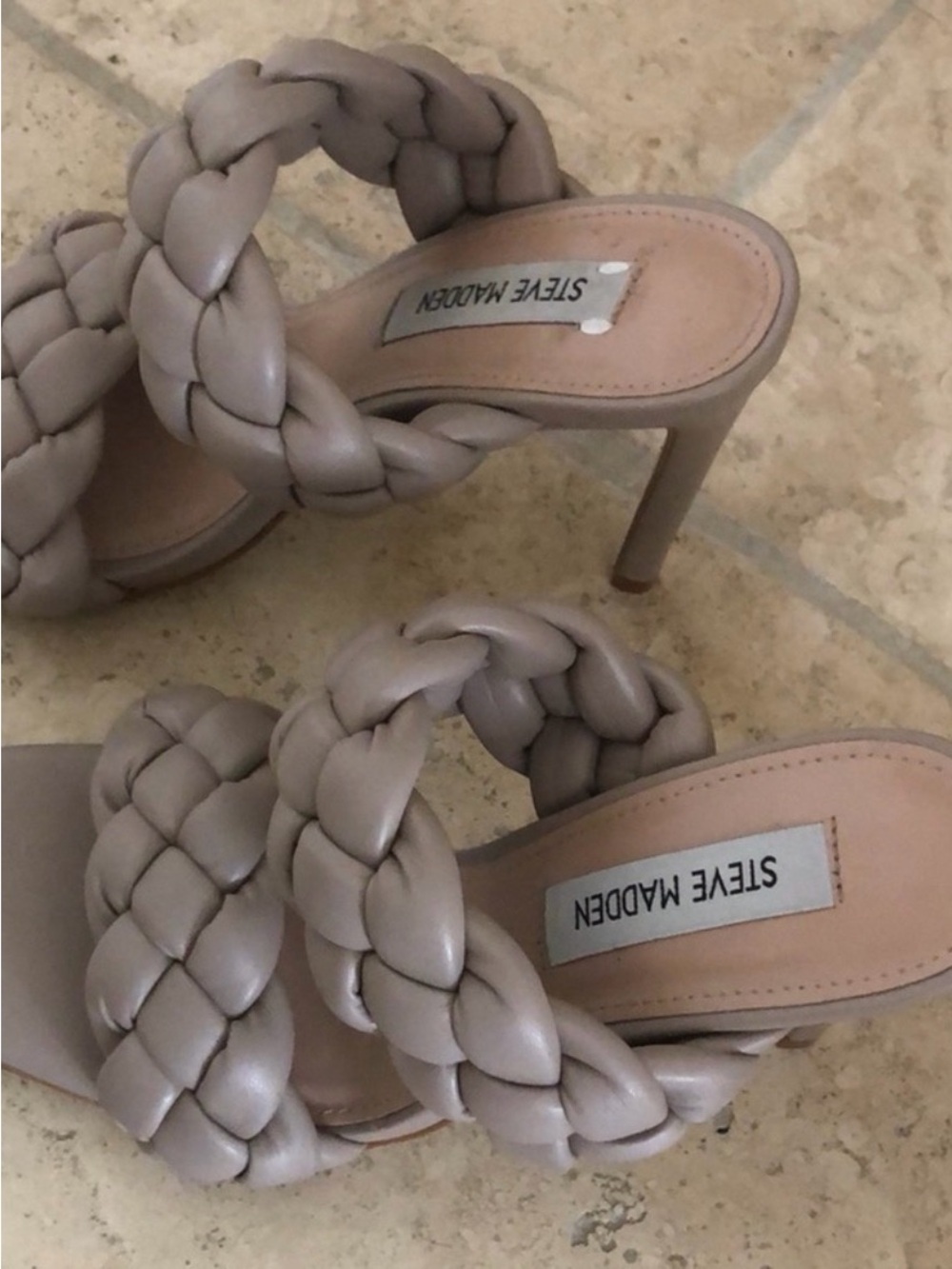 Steve Madden Braided Taupe Heeled Sandals